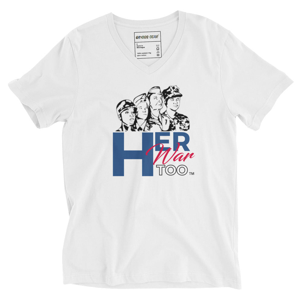 Her War Too™ Unisex Short Sleeve V-Neck T-Shirt