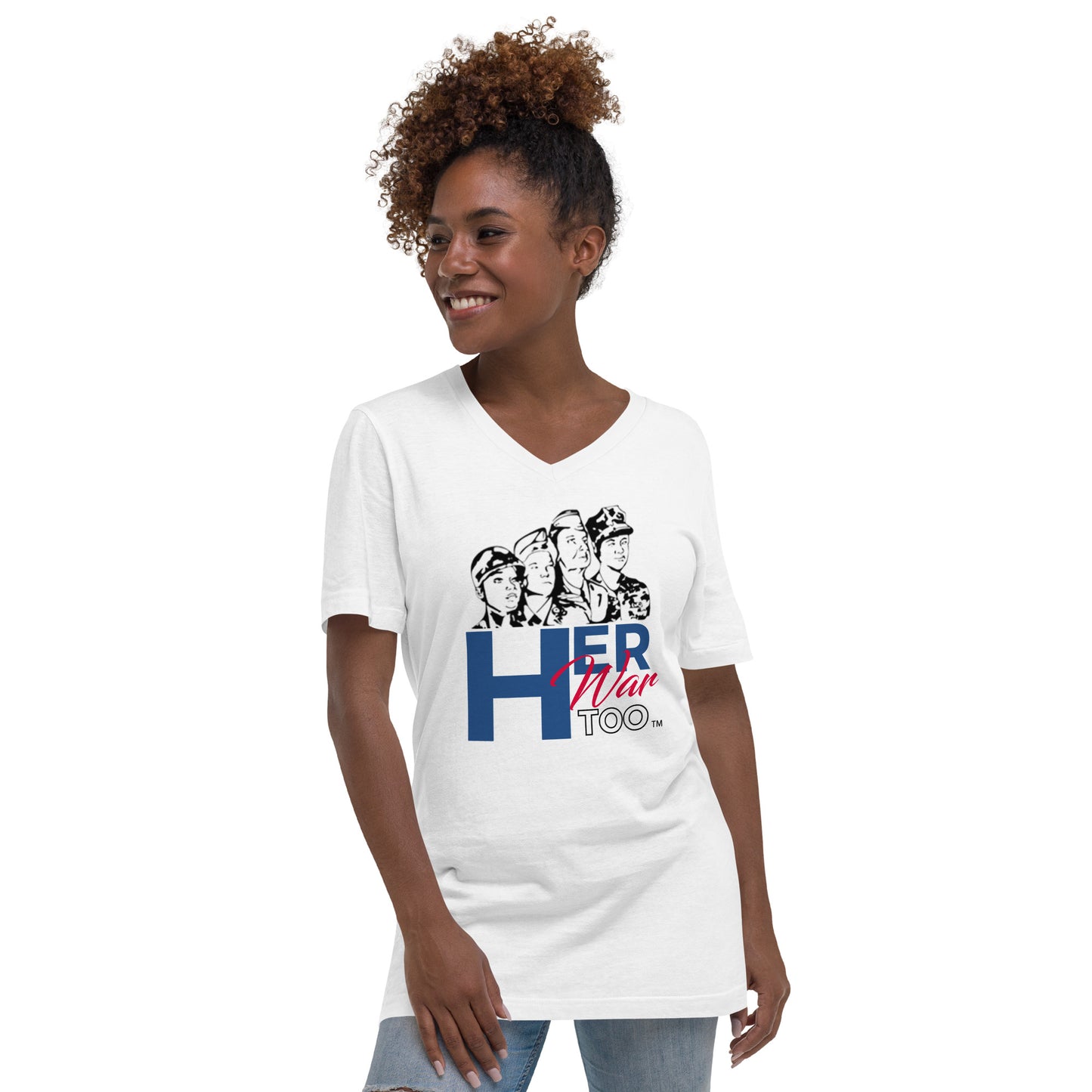 Her War Too™ Unisex Short Sleeve V-Neck T-Shirt