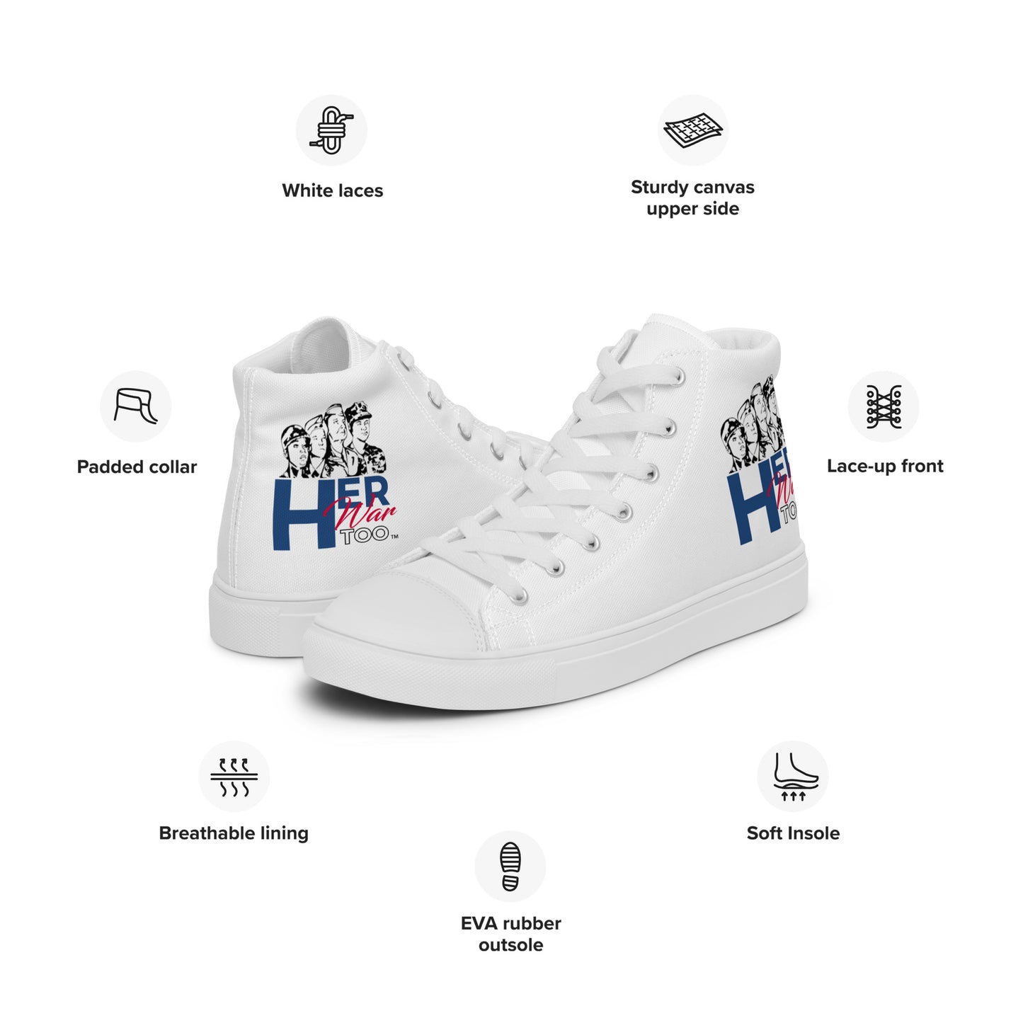 Her War Too™ Women’s High Top Canvas Shoes